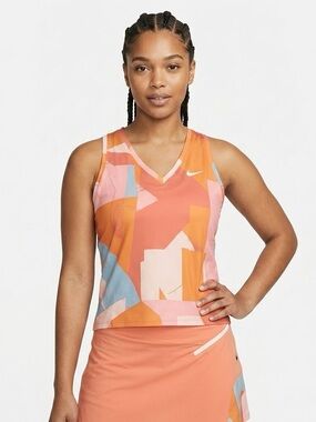 *Final Price* Nike Court Victory Printed V-Neck Tennis Tank Top Size Small
